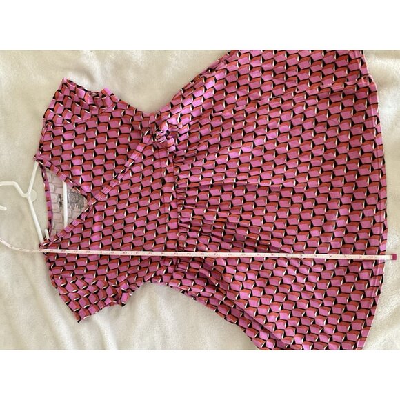 Diane Von Furstenberg Target Dress Girls Faux Wrap Pink Orange Black 10/12 Large - Picture 4 of 7